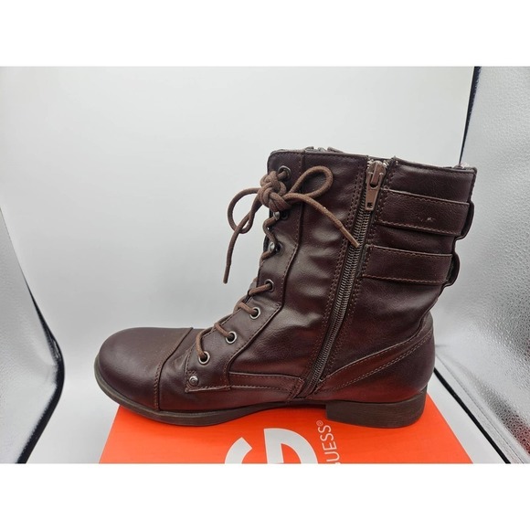 Guess Women's Dark Brown Boot Bootie Size 10M Barb Style - Picture 3 of 14